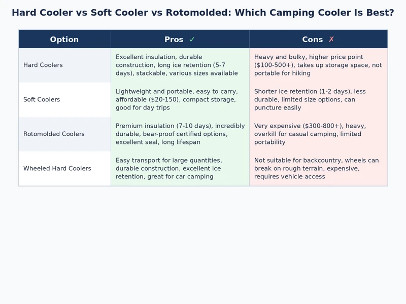 Cross-section comparison of insulation layers in hard cooler soft cooler and rotomolded cooler construction