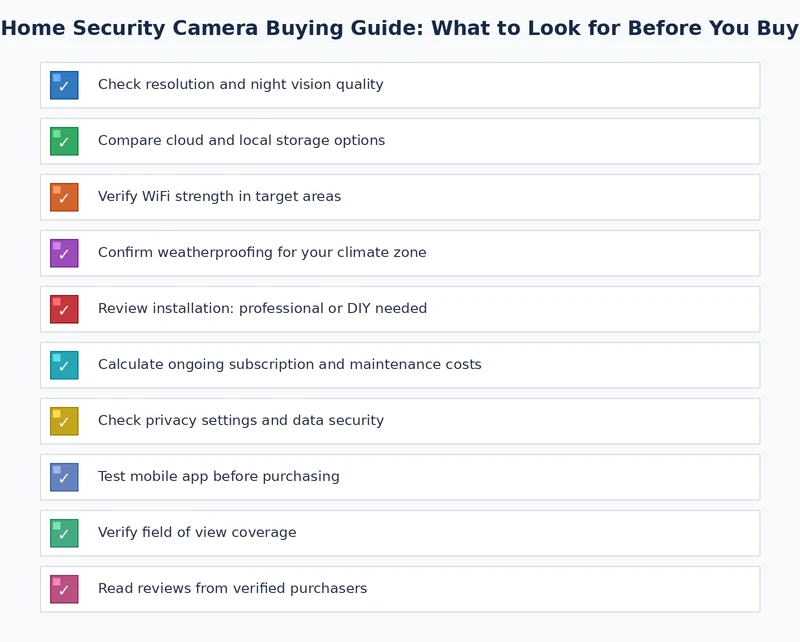 home security camera buying guide checklist of key specs and placement considerations