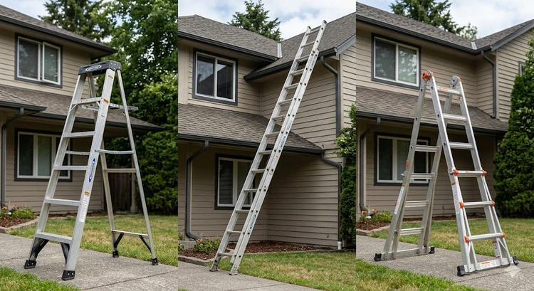 how to choose a ladder for home use — step, extension, and combination types compared side by side