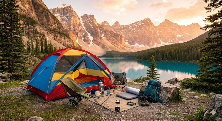 how to choose a tent — three tent styles set up at a mountain campsite for comparison