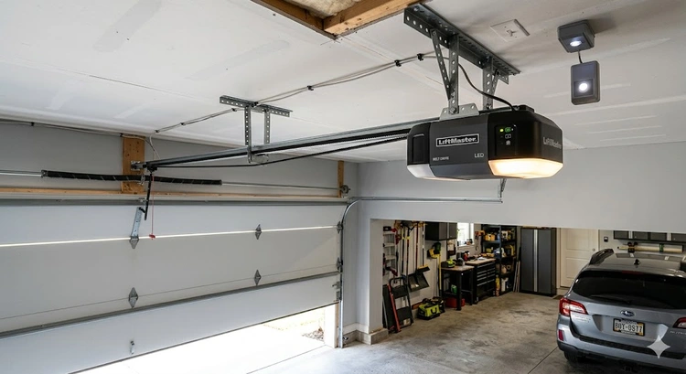 how to choose a garage door opener with belt drive unit mounted to ceiling