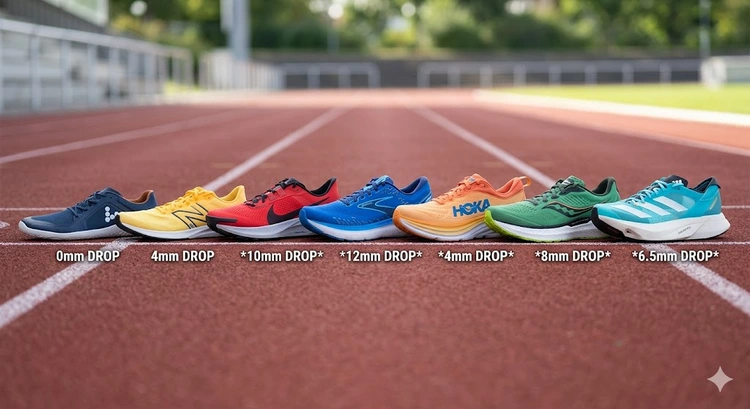 how to choose running shoes — lineup of road and trail options for beginner runners
