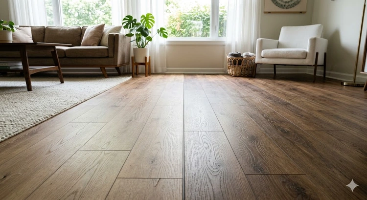 Laminate vs vinyl plank flooring samples displayed side by side showing surface texture and construction differences