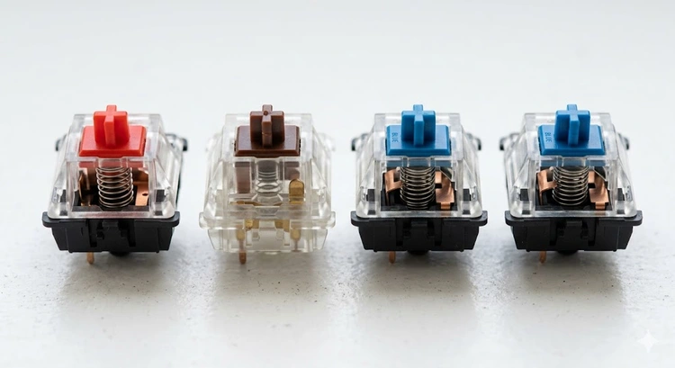 Linear vs tactile vs clicky mechanical keyboard switch types explained side by side comparison