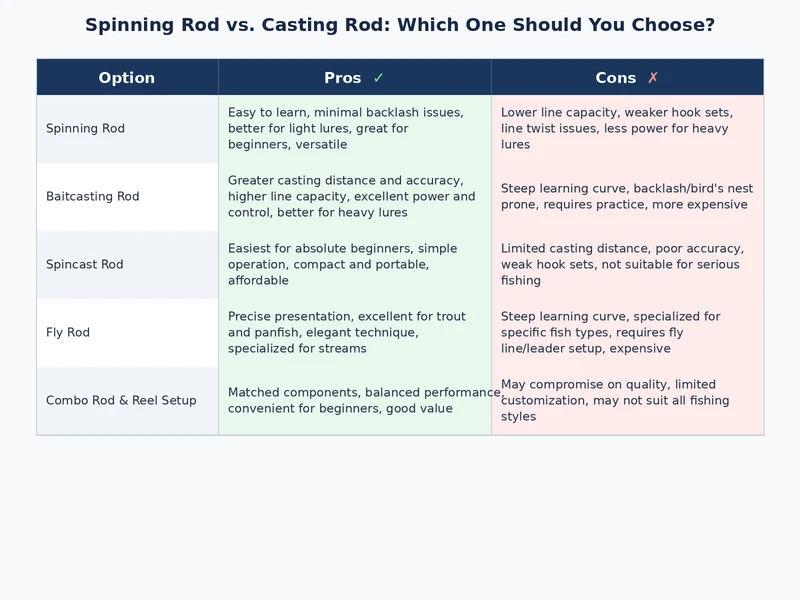 spinning rod vs casting rod full system comparison showing reels guides and lure types