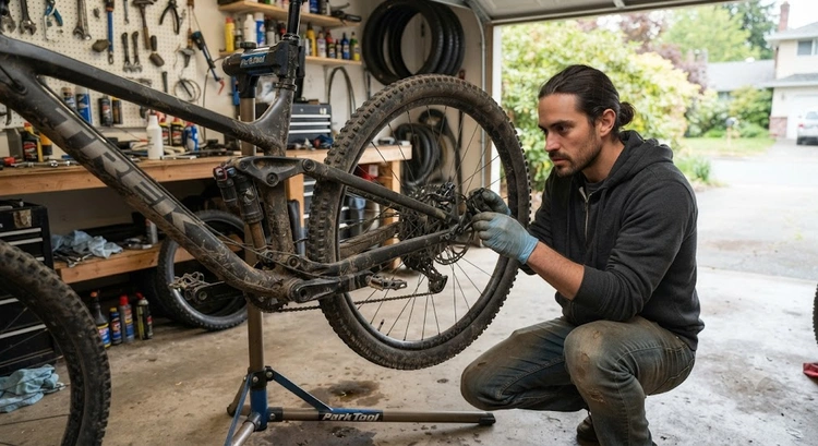 how to buy a used mountain bike — inspecting frame and drivetrain before purchase