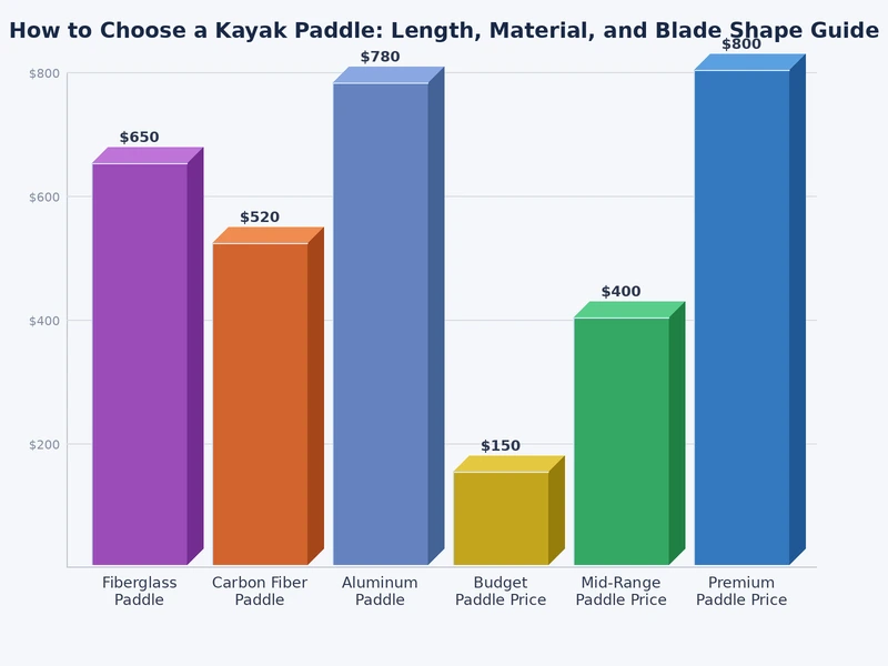 kayak paddle material weight and price comparison chart across four categories