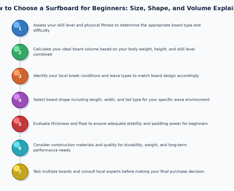 three-phase surfboard progression pathway diagram from beginner longboard to intermediate shortboard