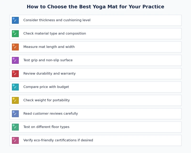 yoga mat buying checklist covering material grip thickness size and maintenance requirements