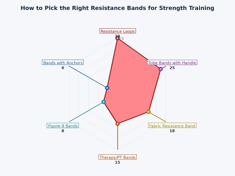 bar chart comparing resistance output across five band types for strength training selection