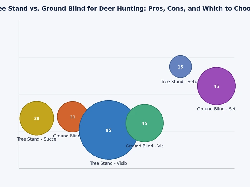 comparison chart of tree stand vs ground blind performance factors for deer hunting