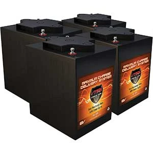 VMAXTANKS Qty 4 VMAX V6-225: 6.2kWh 24V AGM Solar Battery Bank