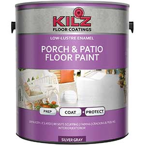 KILZ Latex Wood Floor Paint For Interior/Exterior, Silver Gray