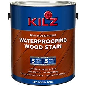 KILZ Stain For Red Oak Floors- Exterior | Waterproof | 500 Sq. Ft.