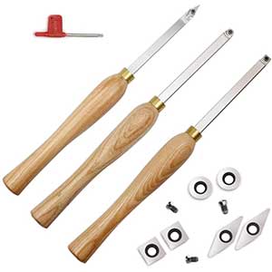 YUFUTOL Carbide Woodturning Tools | 3 Piece | Comfortable Grip
