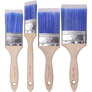 Bates Brush For Polyurethane | Wood Handle| Thick Filament | 4pcs