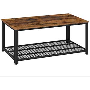 VASAGLE | Industrial Coffee Table For Sectional | Storage Shelf